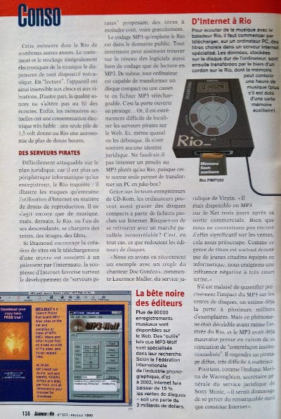 Le MP3 vu en 1999